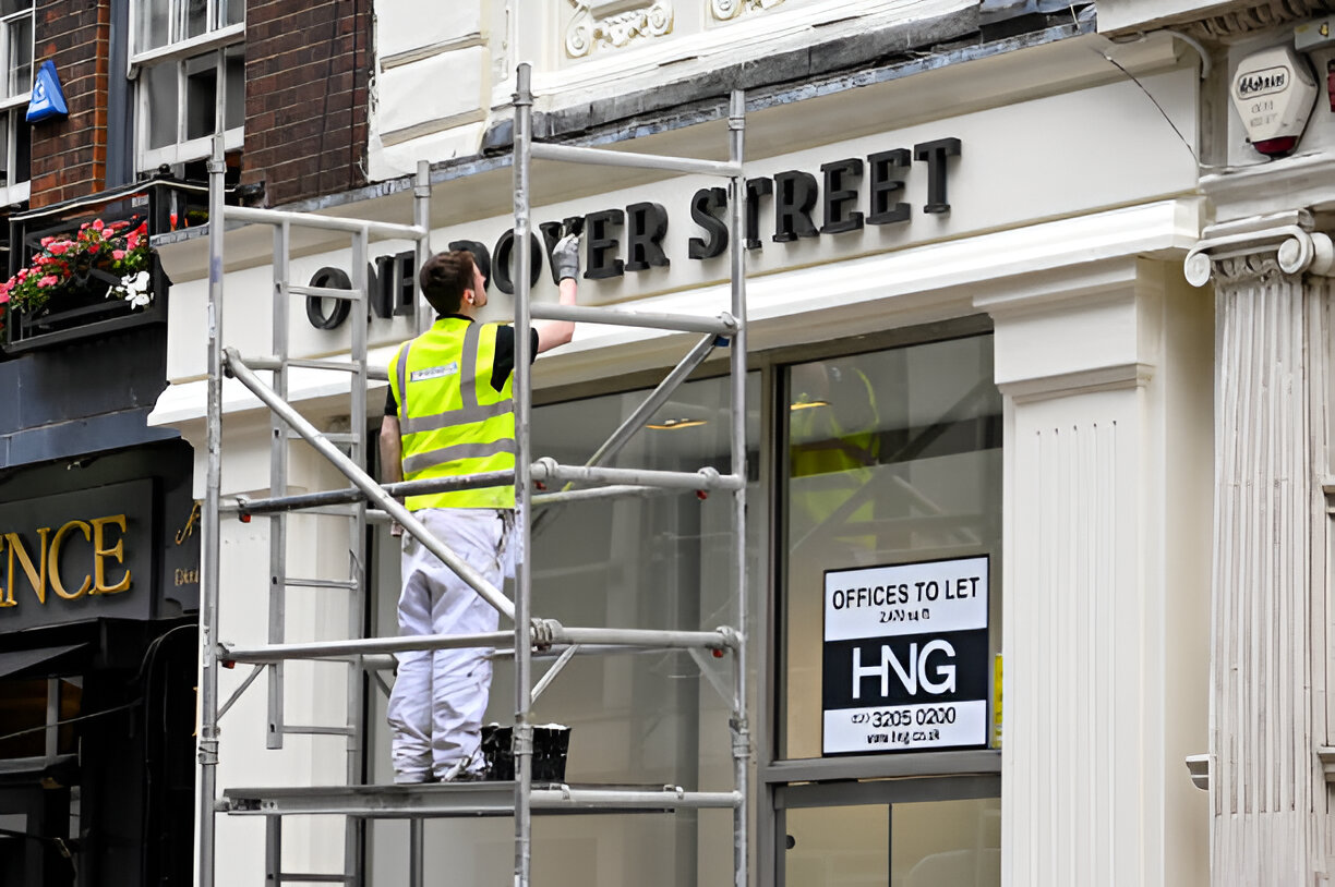 Commercial exterior painting work