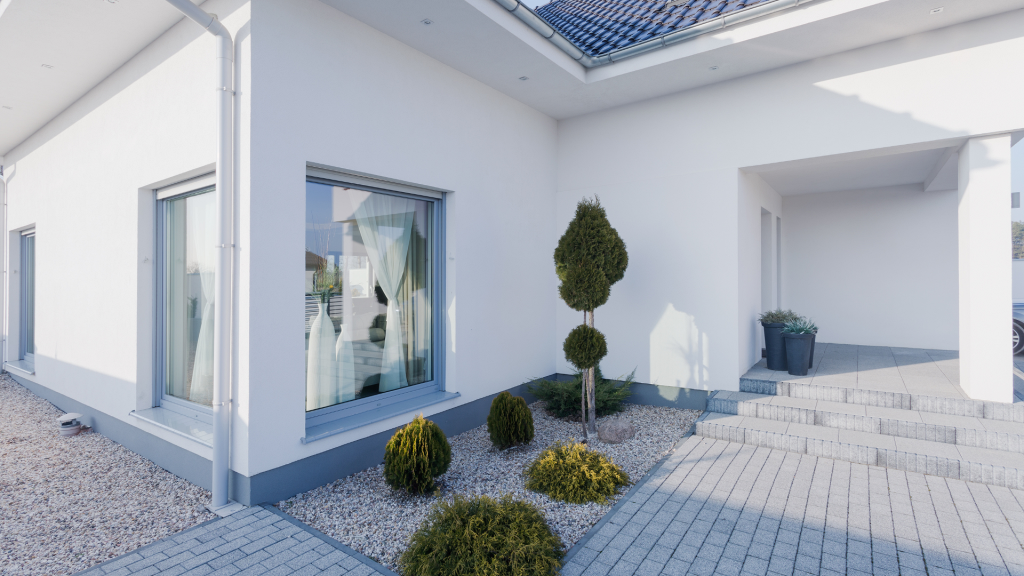 Freshly painted residential exterior
